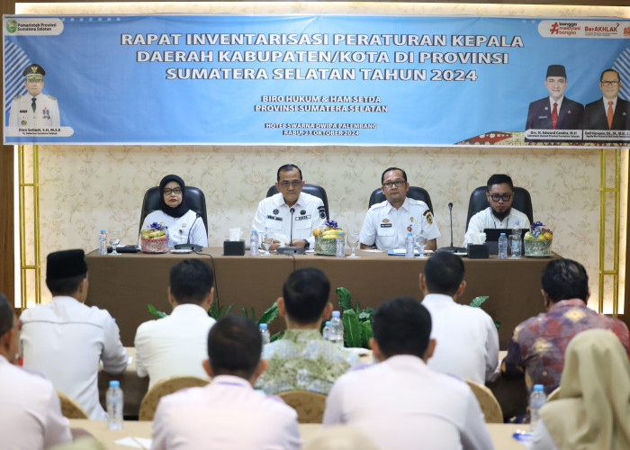 Sekda Buka Rapat Inventarisasi Peraturan Kepala Daerah Kabupaten/Kota se-Sumsel