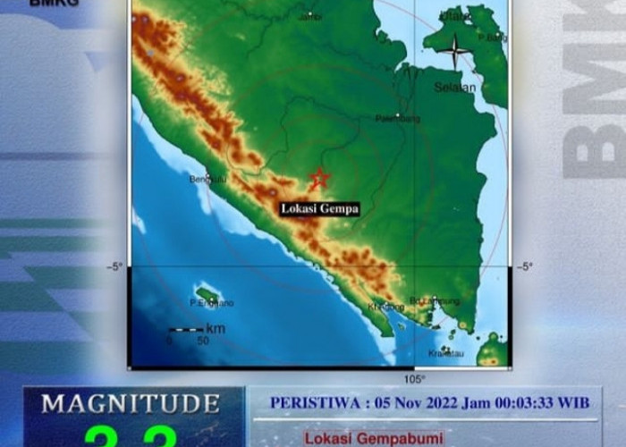 Muara Enim Diguncang Gempa Magnitudo 3,3, di Sini Lokasinya