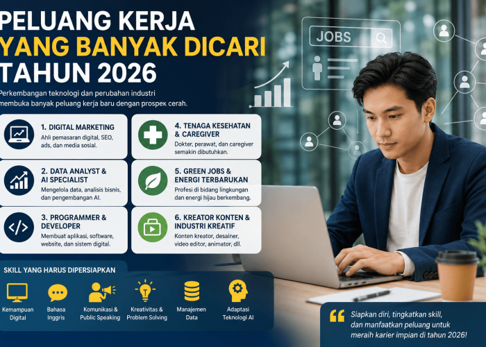 Peluang Kerja yang Banyak Dicari Tahun 2026, Skill Digital dan Teknologi jadi Primadona