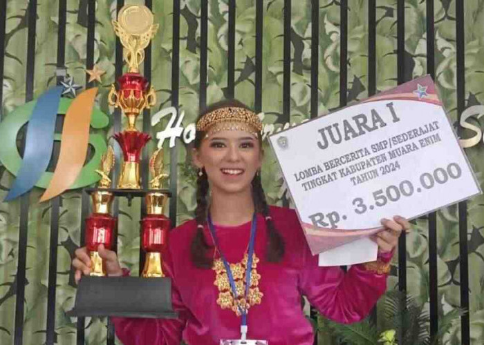 Bintang Nazhifah Banafsha, Siswi SMP Bukit Asam Juara Lomba Bercerita Tingkat Daerah