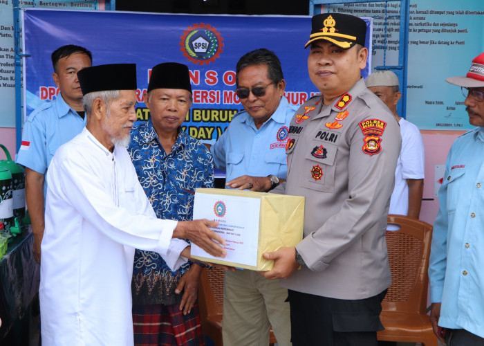 Peringati May Day dengan Aksi Sosial, KSPSI dan Polres Muara Enim Santuni Panti Asuhan Assa’adah