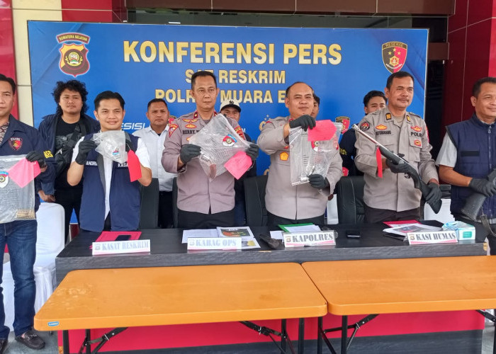 Polres Muara Enim Sita 5 Senjata Api Rakitan dan 71 Amunisi, serta Tangkap 3 Tersangka