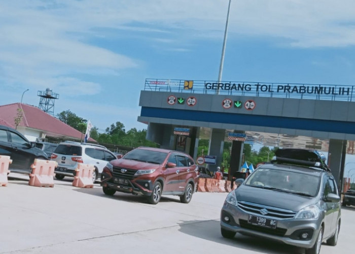 H+1 Lebaran 2023, Jalan Tol Indralaya-Prabumulih Ramai Lancar