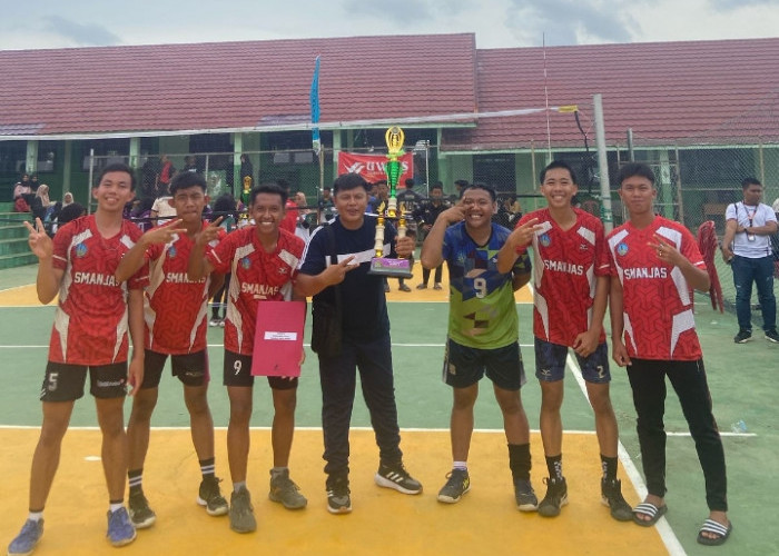 Mantap! SMA Negeri 1 Ujan Mas jadi Runner-up Turnamen Bola Voli MANSABA