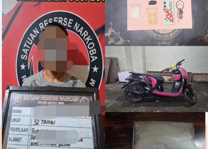 Pelaku Sembunyikan Sabu 25,38 Gram dalam Filter Udara Diringkus Satresnarkoba Polres Muara Enim