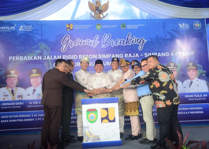 Resmikan Ground Breaking Jalan Simpang Raja di PALI, Gubernur Herman Deru Dorong Sinergi CSR