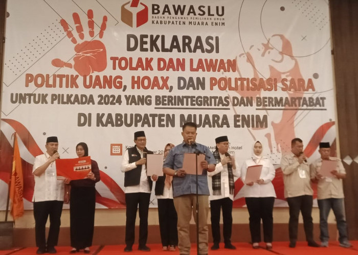 Bawaslu Muara Enim Ajak Seluruh Elemen Masyarakat Tolak Politik Uang, Hoaks dan Politisasi Sara