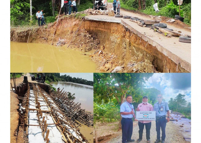 Bantuan PT TeL Memperbaiki Jalan Longsor Siku Telah Selesai Dilaksanakan