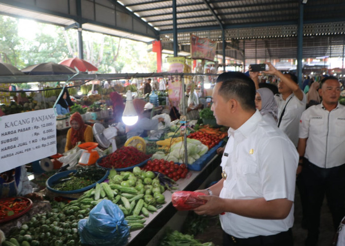 Sidak Pasar Muara Enim, Pj Bupati Pastikan Stabilitas Ketersedian dan Harga Bahan Pokok Terkendali