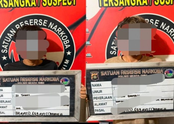 Satresnarkoba Polres Muara Enim Ringkus 2 Pengedar Narkoba