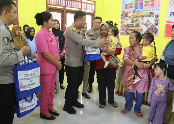 Polres Muara Enim Gelar Bakti Sosial untuk Penderita Stunting