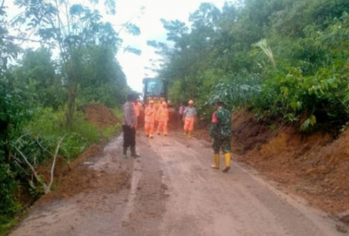 Diguyur Hujan, Akses Jalan di Semende Darat Tengah Tertimbun Longsor