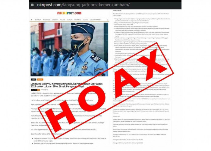 Berita Soal Penerimaan Pegawai Kemenkumhan Hoax, Ini Penjelasannya