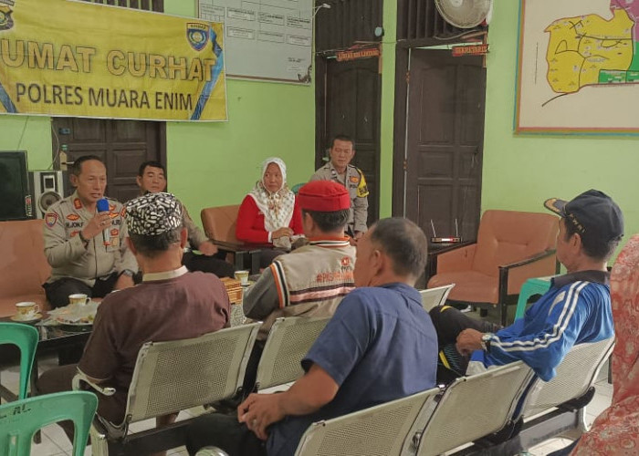 Jumat Curhat Polres Muara Enim, Polisi Ajak Warga Jaga Kondusifitas