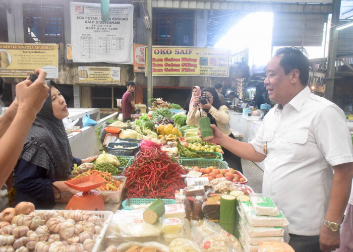 Pastikan Harga Kebutuhan Pokok Stabil Jelang Ramadan, Plt Gubernur Sumsel Tinjau Pasar Km 5