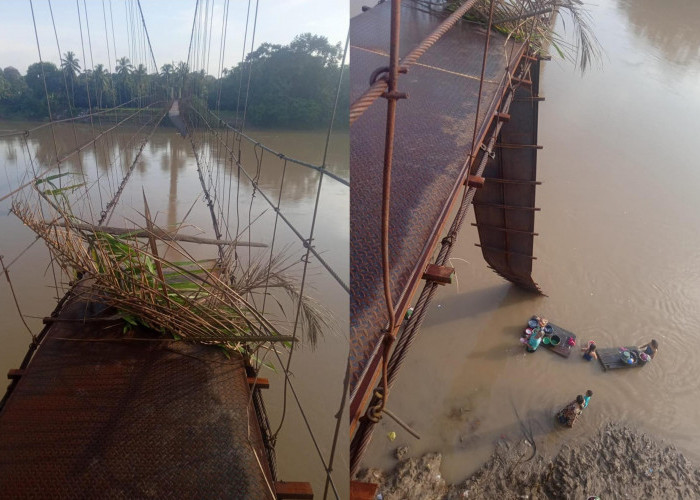 Lantai Jembatan Gantung Rusak Lagi, Akses Dua Desa Putus