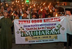 Pawai Obor Keliling Sambut Tahun Baru Islam di Muara Enim